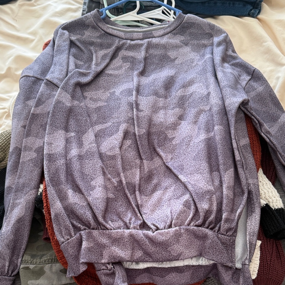 Purple Camo Women's Sweater